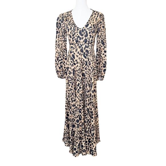 Zimmermann Veneto Plunge Leopard Printed Midi Dress Animal Print Size 1 (S) - Picture 14 of 15
